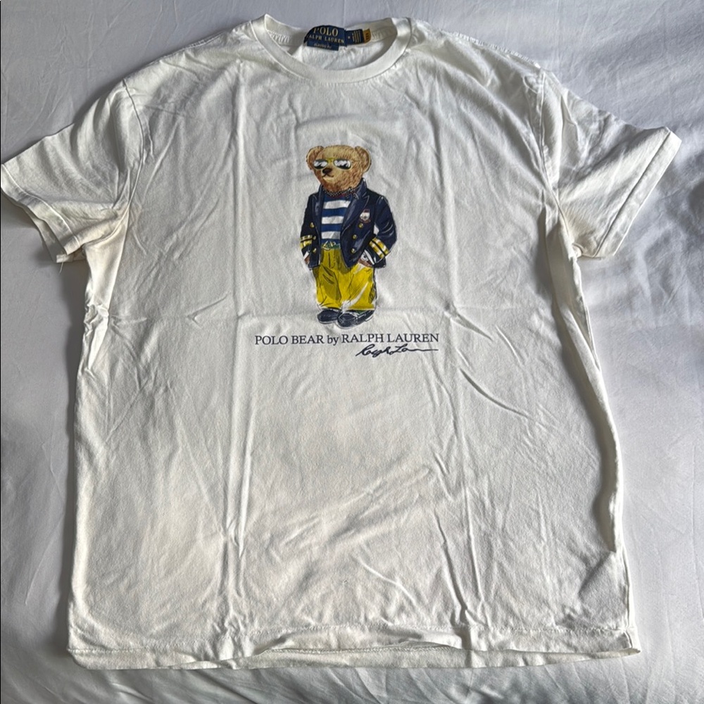 Polo by Ralph Lauren White Short Sleeve Tee with Bear Graphic